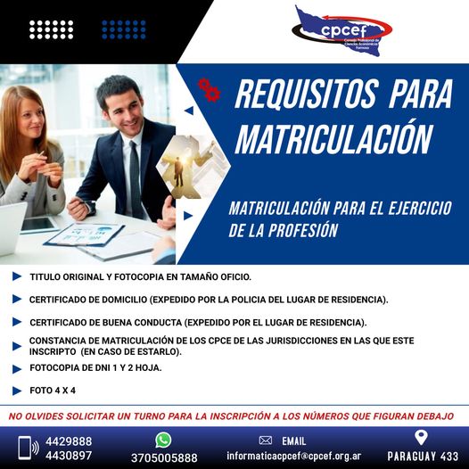 Requisitos de Matriculación 